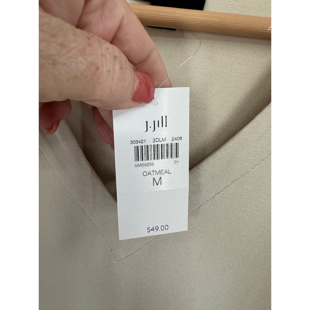 J. Jill Tunic Top Womens M Stretchy Basic Casual Essential Neutral Minimalist - Picture 4 of 9